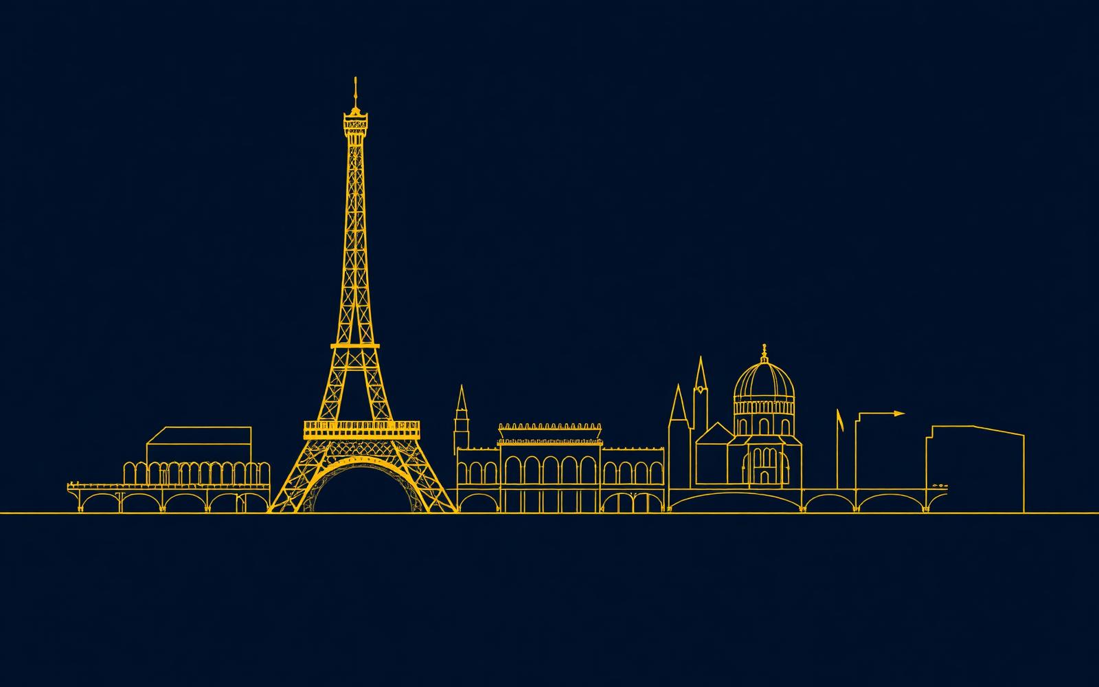 Illustrated landmarks of France